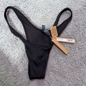SKIMS Black Cheeky Tanga Bikini Bottom